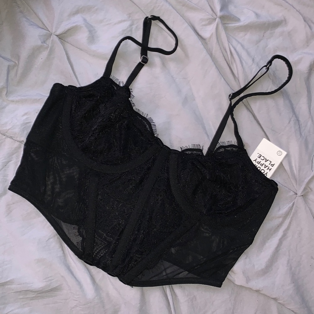 Black corset top size small NWT